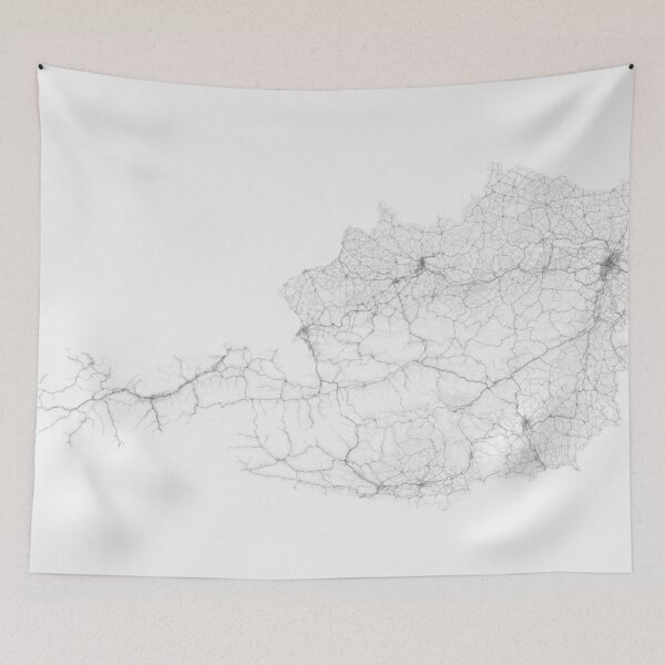 Item preview, Roads of Austria. (Black on white) designed and sold by Graphical-Maps.