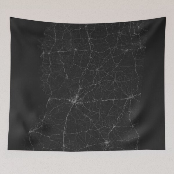 Item preview, Roads of Mississippi. (White on black) designed and sold by Graphical-Maps.