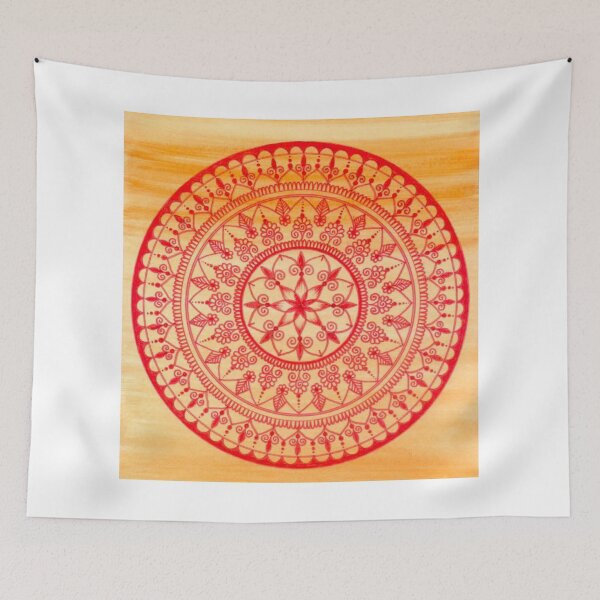 Item preview, Hand Drawn Red And Orange Mandala designed and sold by Zedart.