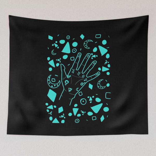 Item preview, Palmistry- Black & Cyan designed and sold by AJWhereArtThou.