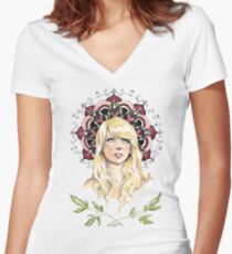Mandala Girl Women's Fitted V-Neck T-Shirt