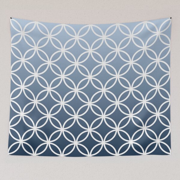 Item preview, Navy Ombre Lattice Circles designed and sold by ImageNugget.