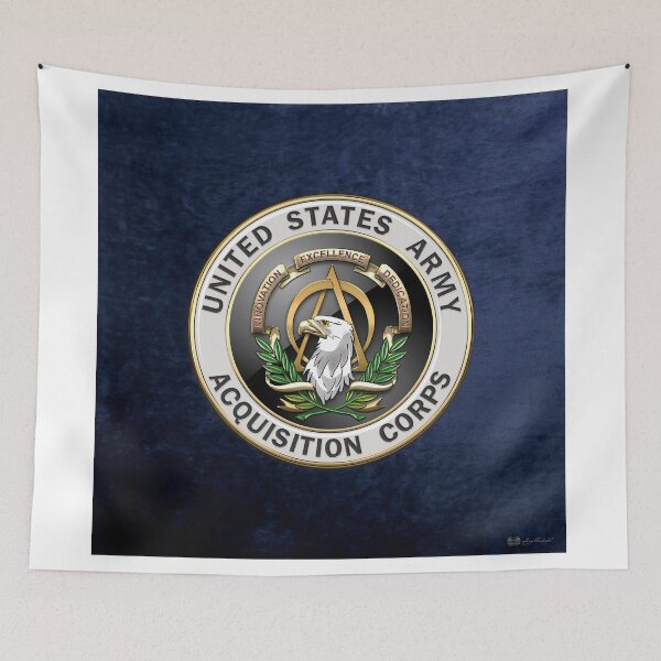 Item preview, Acquisition Corps - A A C Branch Insignia over Blue Velvet designed and sold by Serge Averbukh Art Studio.