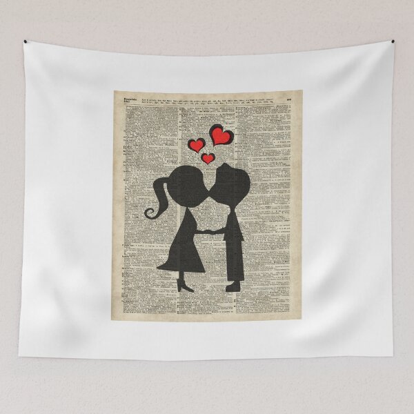 Aperçu de l'œuvre "I love you" Cute Couple - Dictionary Art.Perfect Gift! créée et vendue par DictionaryArt.