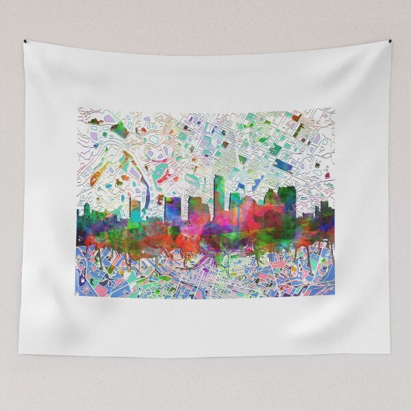 Item preview, Austin skyline watercolor designed and sold by BekimART.