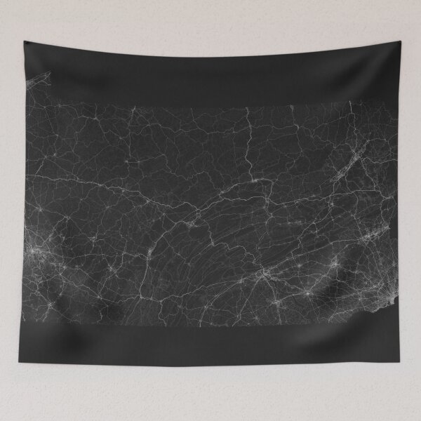 Artikelvorschau, Roads of Pennsylvania. (White on black) entworfen und verkauft von Graphical-Maps.