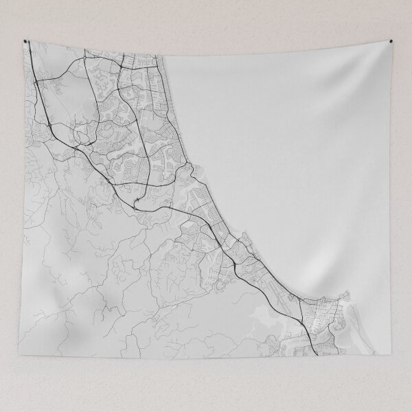 Item preview, Gold Coast-Tweed Head, Australia Map. (Black on white) designed and sold by Graphical-Maps.