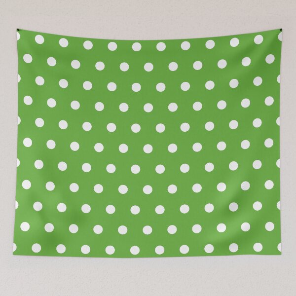 Item preview, Small White Polka Dots on GrassGreen background designed and sold by ImageNugget.
