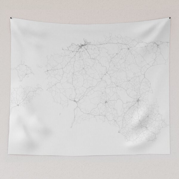 Item preview, Roads of Estonia. (Black on white) designed and sold by Graphical-Maps.