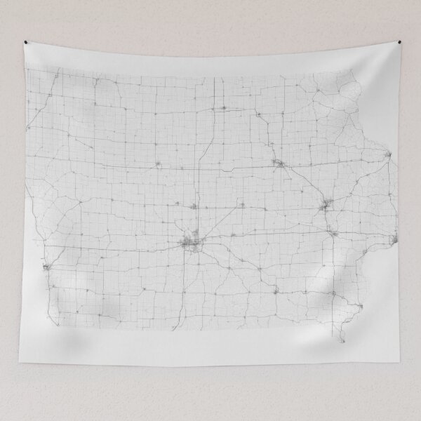 Item preview, Roads of Iowa. (Black on white) designed and sold by Graphical-Maps.