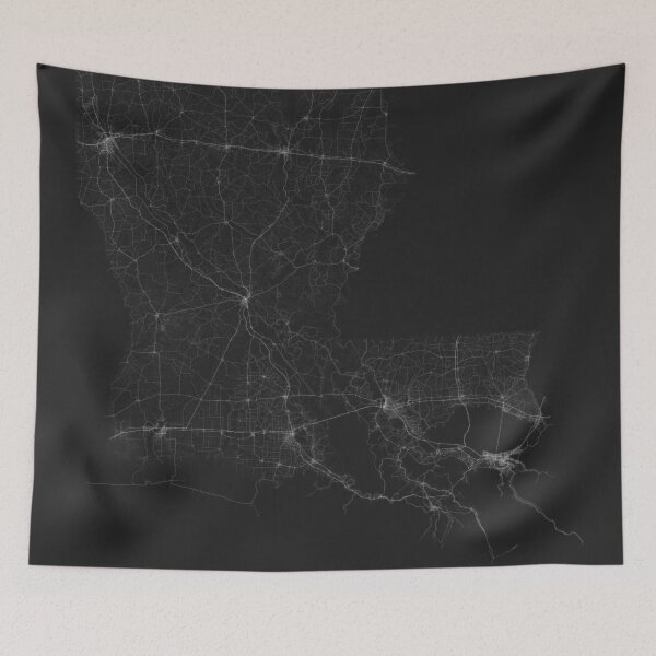 Item preview, Roads of Louisiana. (White on black) designed and sold by Graphical-Maps.