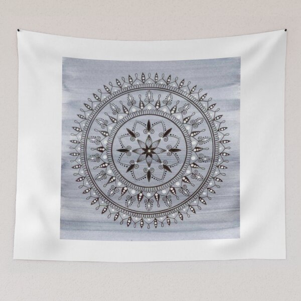 Item preview, Hand Drawn Grey And White Mandala designed and sold by Zedart.