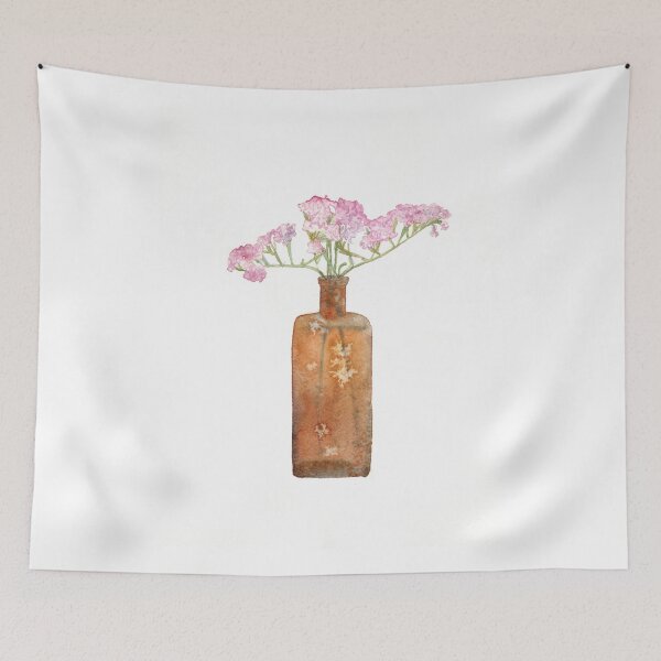 Item preview, Vintage Bottle With Dry Pink Limonium Flowers designed and sold by Antonina Sotnikova.