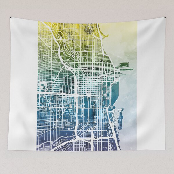 Item preview, Chicago City Street Map designed and sold by ArtPrints.