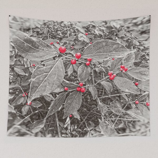 Item preview, Bush with Berries in Backyard, Black and White, Color designed and sold by PhotosByTrish.