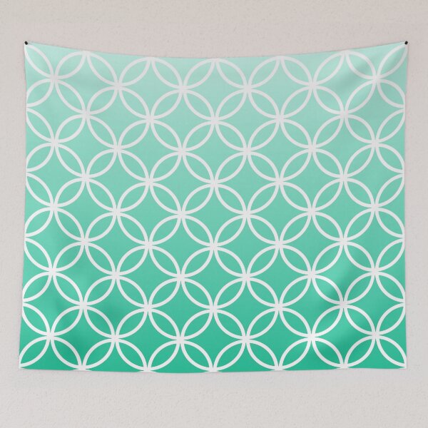 Item preview, Mint Ombre Lattice Circles designed and sold by ImageNugget.