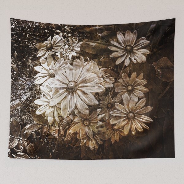 Item preview, Daisies in Garden, Antique, Vintage Style, Sepia designed and sold by PhotosByTrish.