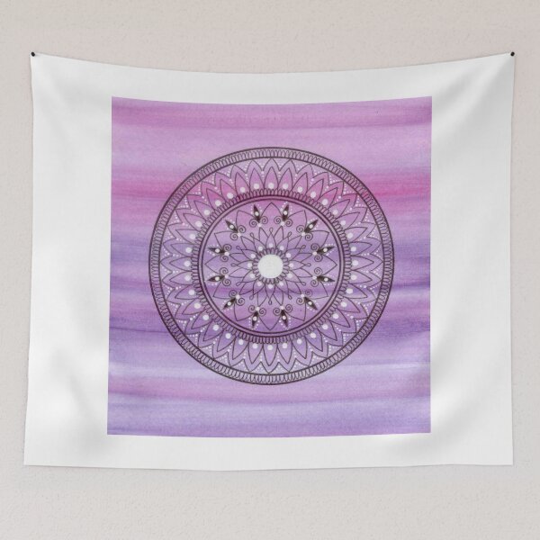 Item preview, Simple Hand Drawn Purple And White Mandala designed and sold by Zedart.