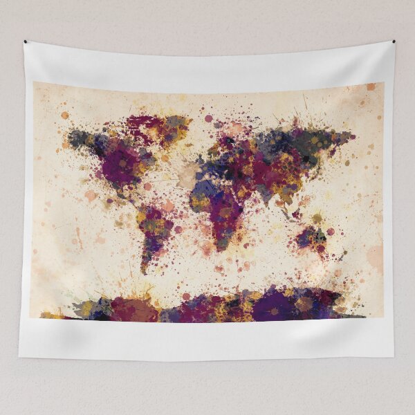 Item preview, World Map Paint Splashes designed and sold by ArtPrints.