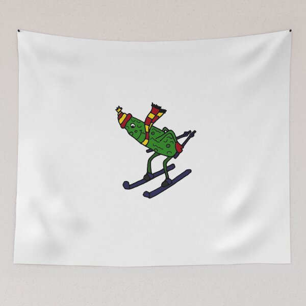 Item preview, Cool Funny Pickle is Snow Skiing designed and sold by Nature's Fancy.