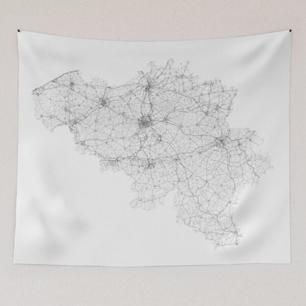 Item preview, Roads of Belgium. (Black on white) designed and sold by Graphical-Maps.