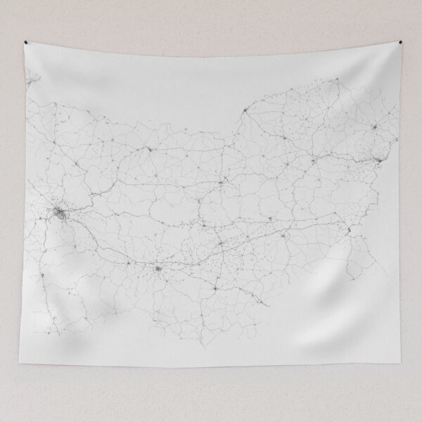 Item preview, Roads of Bulgaria. (Black on white) designed and sold by Graphical-Maps.
