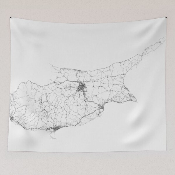 Item preview, Roads of Cyprus. (Black on white) designed and sold by Graphical-Maps.