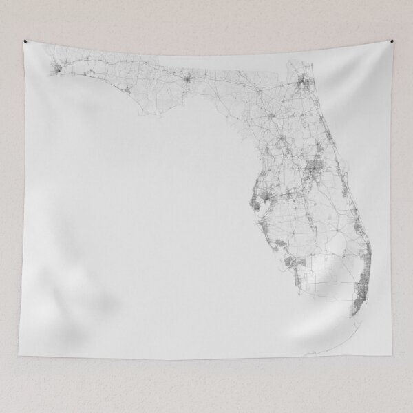 Artikelvorschau, Roads of Florida. (Black on white) entworfen und verkauft von Graphical-Maps.
