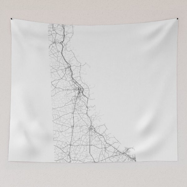 Aperçu de l'œuvre Roads of Delaware. (Black on white) créée et vendue par Graphical-Maps.