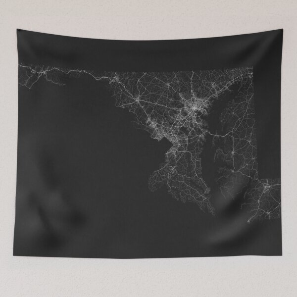 Item preview, Roads of Maryland. (White on black) designed and sold by Graphical-Maps.
