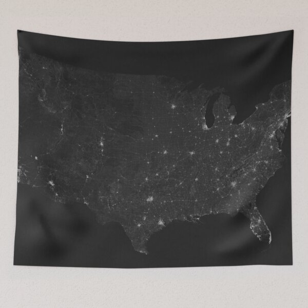 Artikelvorschau, Roads of USA. (White on black) entworfen und verkauft von Graphical-Maps.