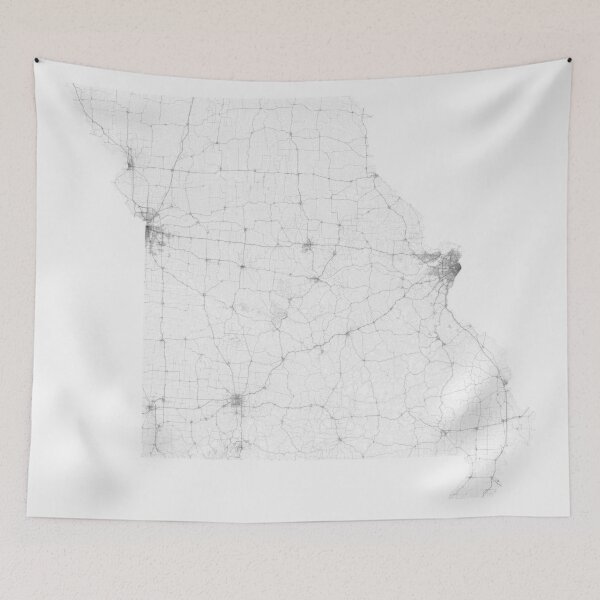 Item preview, Roads of Missouri. (Black on white) designed and sold by Graphical-Maps.