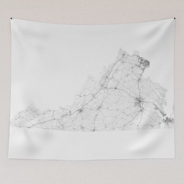 Item preview, Roads of Virginia. (Black on white) designed and sold by Graphical-Maps.