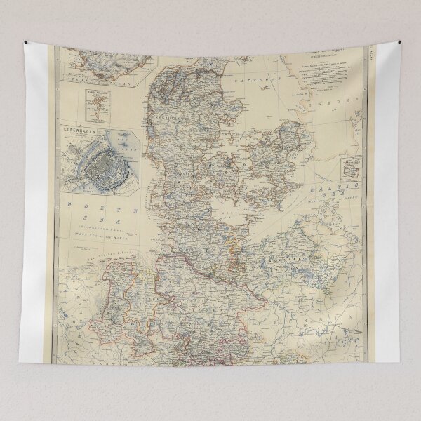 Item preview, Vintage Map of Denmark (1861) designed and sold by BravuraMedia.