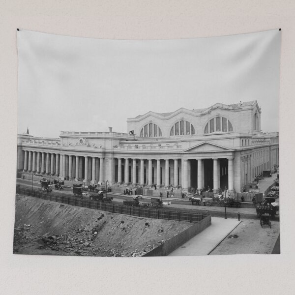 Item preview, Vintage Pennsylvania Railroad Station Photograph designed and sold by BravuraMedia.