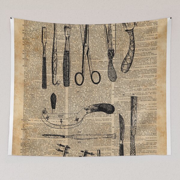 Item preview, Antique Surgical Kits,Anatomy Medical Instruments,Surgery Asylum Vintage  Decoration,Dictionary Art, designed and sold by DictionaryArt.