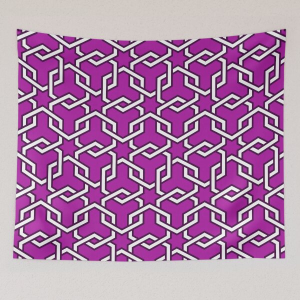 Item preview, Magenta Interlocked Hexagon Chains designed and sold by ImageNugget.