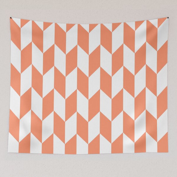 Item preview, Coral Thick Offset Chevrons designed and sold by ImageNugget.