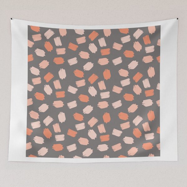 Item preview, Cadmium Orange Brushstroke Polka Dots Pattern designed and sold by Blkstrawberry.