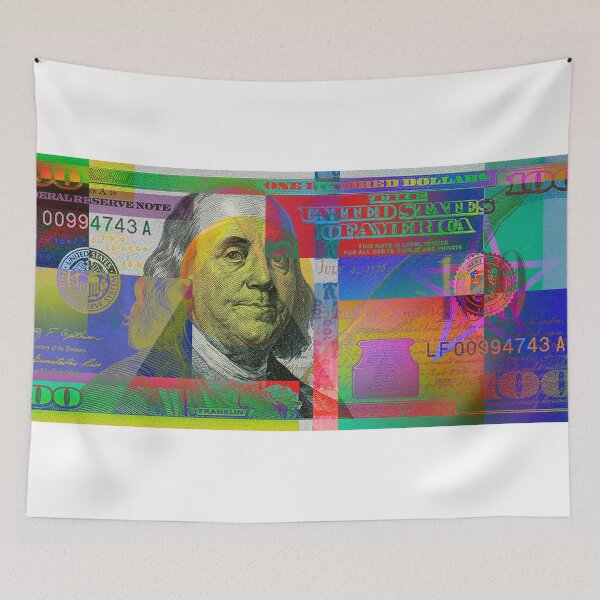 Item preview, Pop-Art Colorized One Hundred US Dollar Bill designed and sold by Serge Averbukh Art Studio.