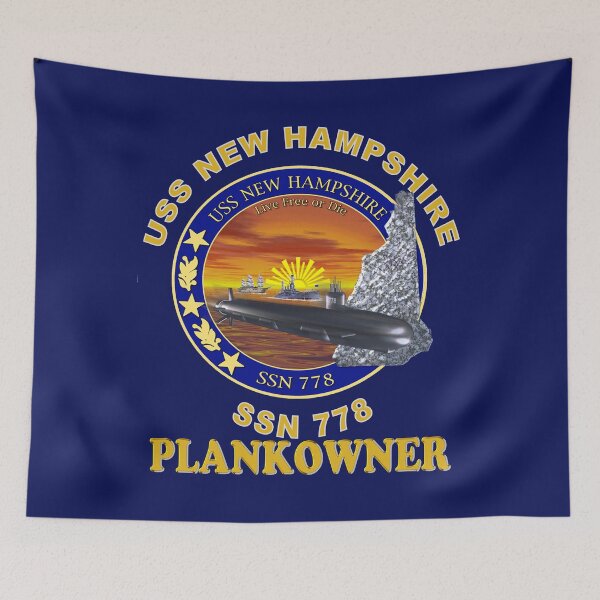 Item preview, SSS-778 USS New Hampshire Plank Owner Crest for Dark Colors designed and sold by Nikki SpaceStuffPlus.