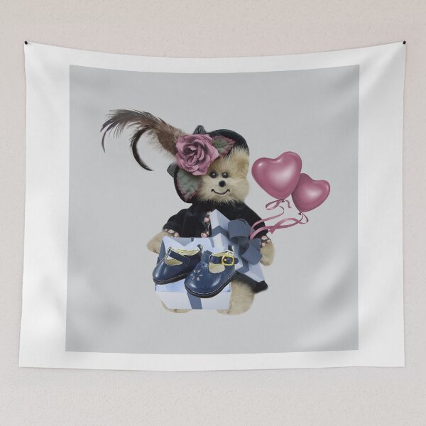 Item preview, CUTE TEDDY BEAR IS SHOWING OFF HIS BIRTHDAY PRESENT-JOURNAL-PILLOW-TOTE BAG-PICTURE-SCARF-ECT.. designed and sold by ✿✿ Bonita ✿✿ ђєℓℓσ.