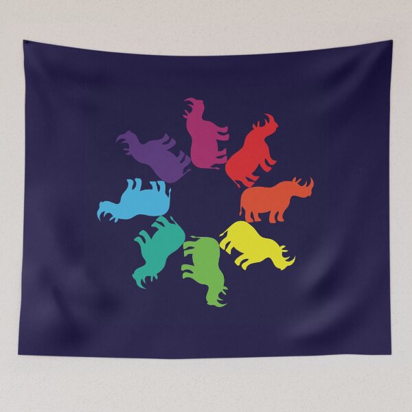 Item preview, Color: Black Rhino Rainbow Pinwheel designed and sold by Peppermint Narwhal.