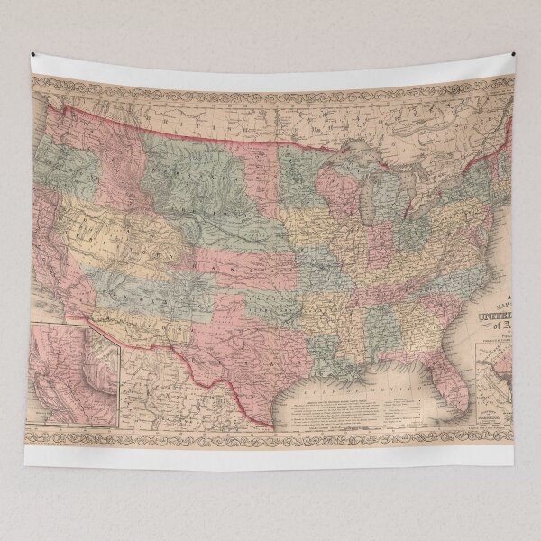 Item preview, Vintage United States Map (1859) designed and sold by BravuraMedia.