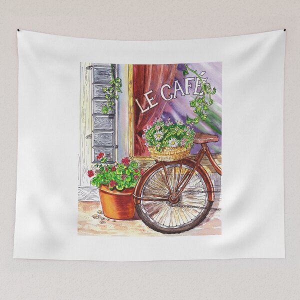 Item preview, French Cafe And Bicycle With Basket designed and sold by Irina Sztukowski.