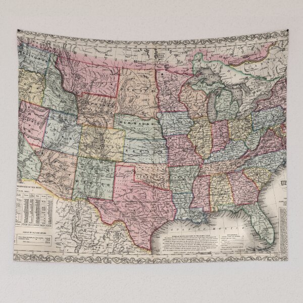 Item preview, Vintage United States Map (1860) designed and sold by BravuraMedia.