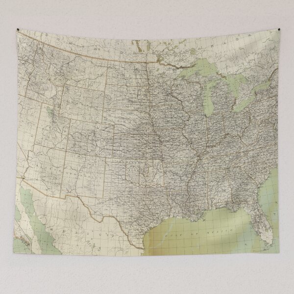Item preview, Vintage United States Map (1895) designed and sold by BravuraMedia.