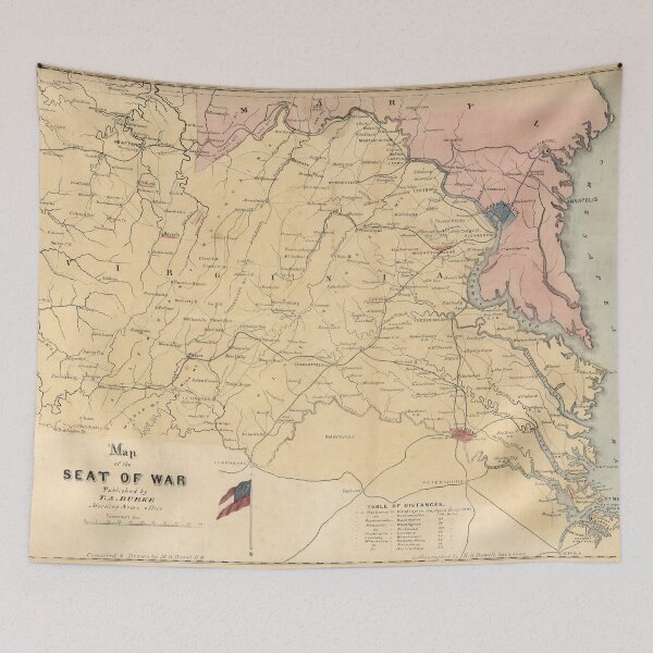 Item preview, Vintage Map of The Virginia Battlefields (1861) designed and sold by BravuraMedia.