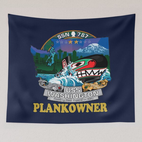 Item preview, SSN-787 Plank Owner Crest for Dark Colors designed and sold by Nikki SpaceStuffPlus.