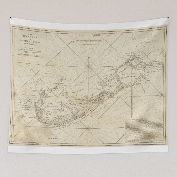 Item preview, Vintage Map of Bermuda (1788) designed and sold by BravuraMedia.